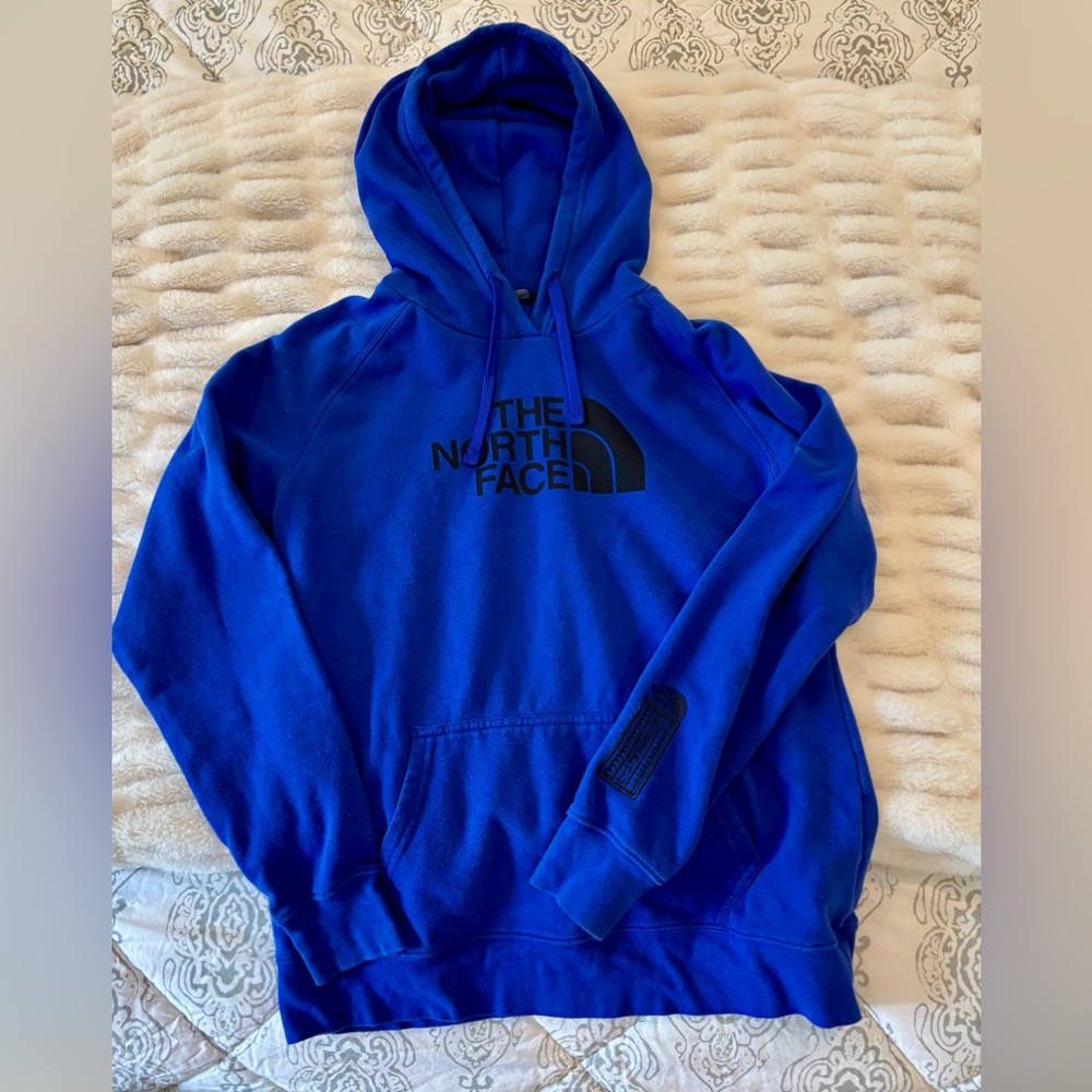 Women’s Cobalt Blue North Face Logo Hoodie - Sz L